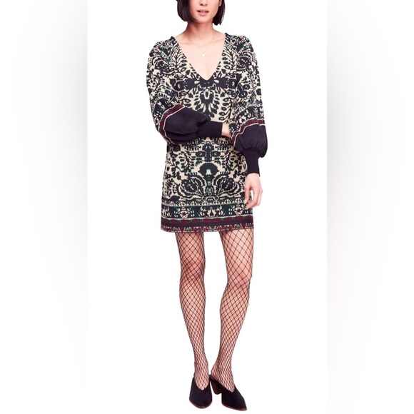 Free People - Musics & Lyrics Printed Mini Dress - Size Medium - Gently Used!! - Picture 1 of 11